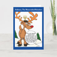 Schlomo The Menorahed Reindeer Hanukkah Card at Zazzle