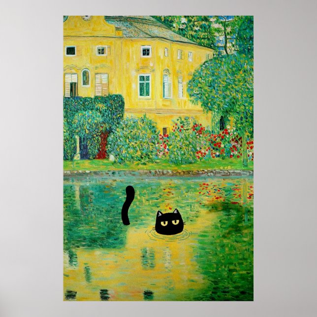 Schloss Kammer on the Attersee Cat Poster (Front)