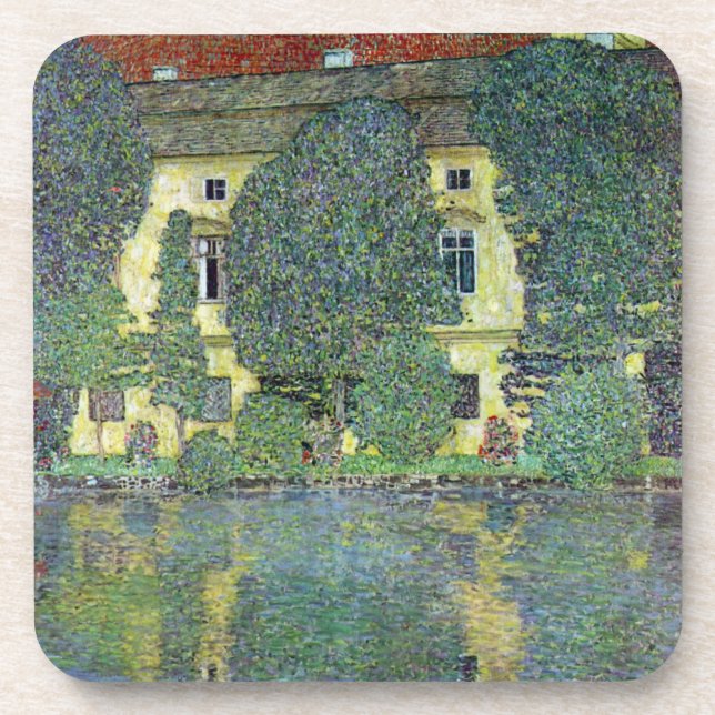 Schloss Kammer on the Attersee III By Gustav Klimt Beverage Coaster (Front)
