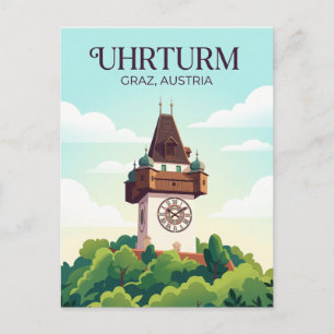 Schlossberg Uhrturm Austria Postcard
