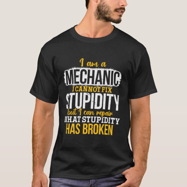 Schlosser - Ich Repariere Was Stupidness Kaputt Ma T-Shirt (Front)