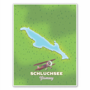 Schluchsee Germany map travel poster Sticker