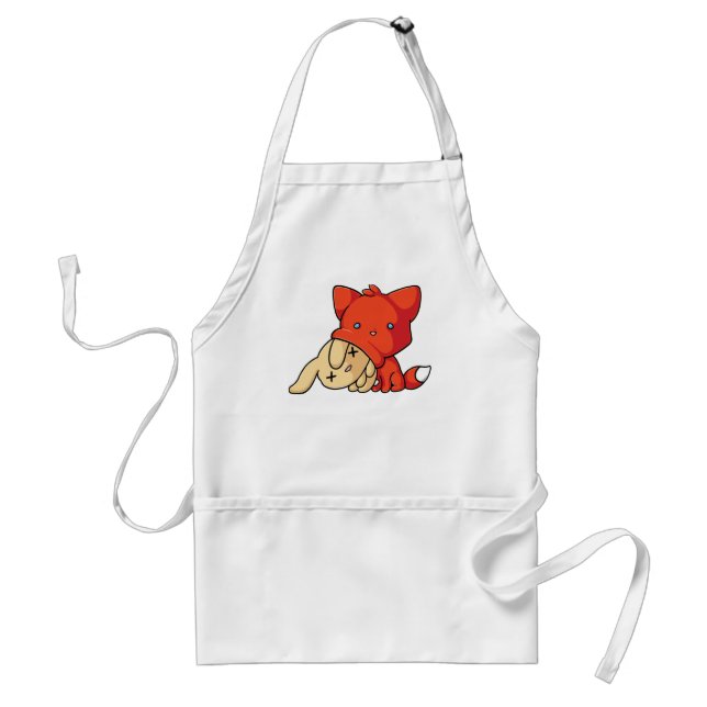 SCHLUP Fox Eating Rabbit Adult Apron (Front)