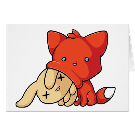 SCHLUP Fox Eating Rabbit Cards (Front Horizontal)