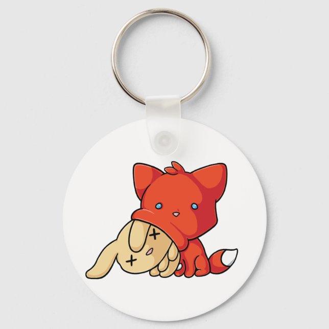 SCHLUP Fox Eating Rabbit Keychain (Front)