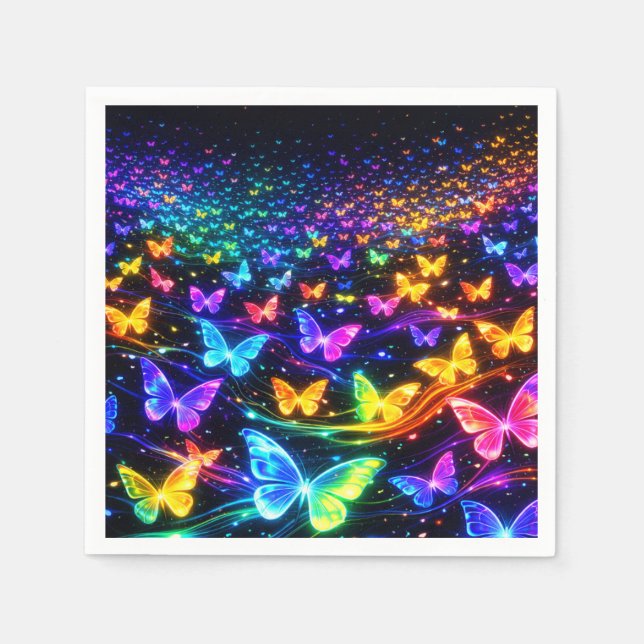 Schmetterlingsservietten im Neonlook Napkins (Front)