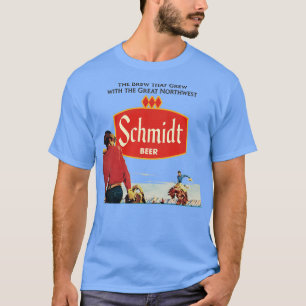 Schmidt Beer Retro Defunct Cowboy Nature Scene T-Shirt