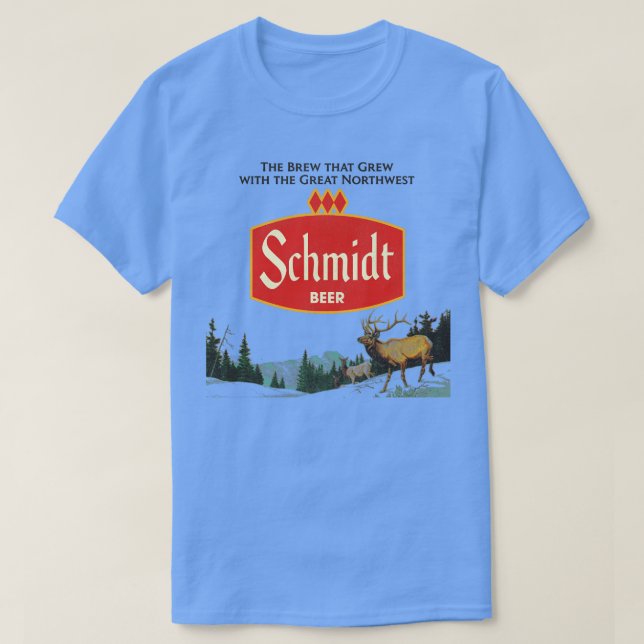 Schmidt Beer Retro Defunct Nature Scene T-Shirt (Design Front)