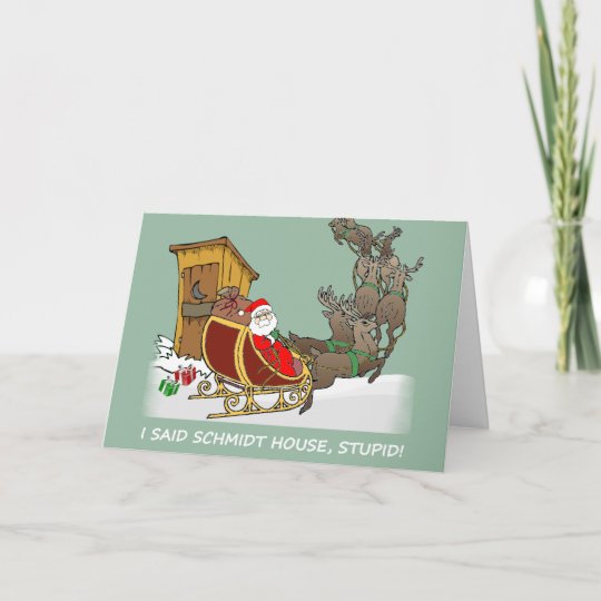 Schmidt House Cartoon Christmas Card | Zazzle.com