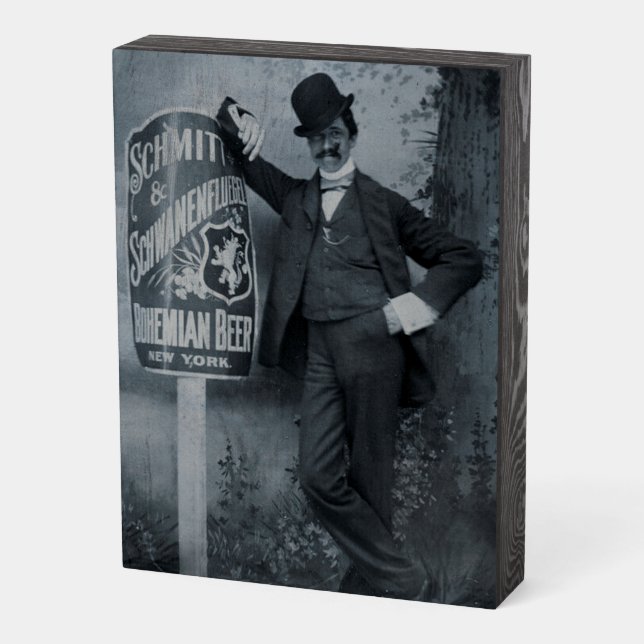 Schmitt & Schwanenfluegel Brewery Vintage Wooden Box Sign (Angled Vertical)