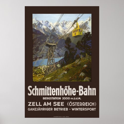 Schmittenhoehe_Bahn Austria Vintage Poster 1930
