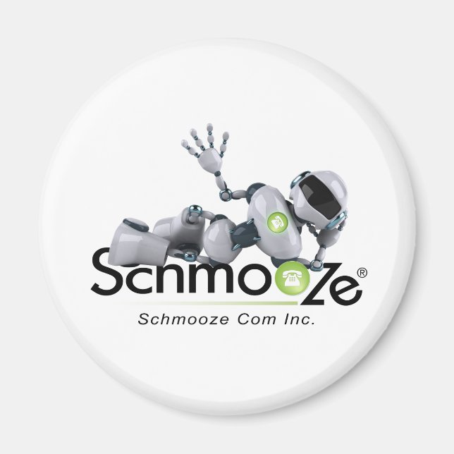 schmoozebot-lyning down.png magnet (Front)
