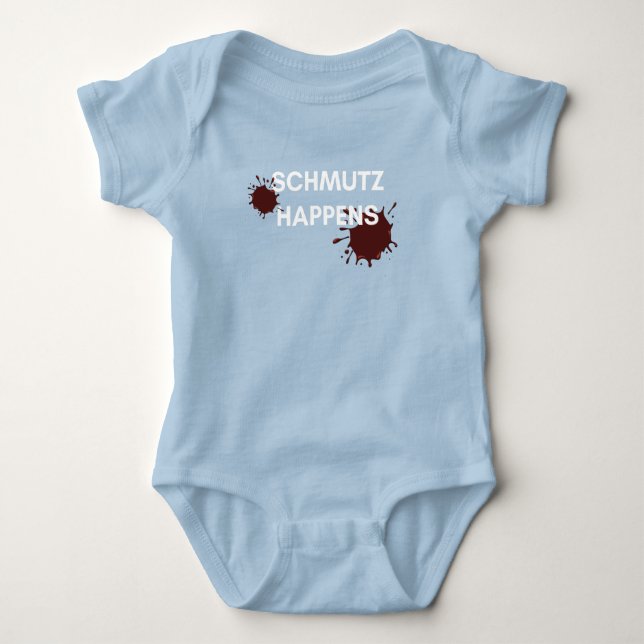 Schmutz Happens blue bab bodysuit (Front)