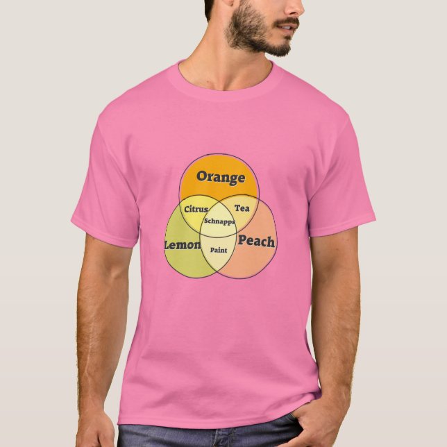 Schnapps Orange Lemon Peach venn diagram T-Shirt (Front)