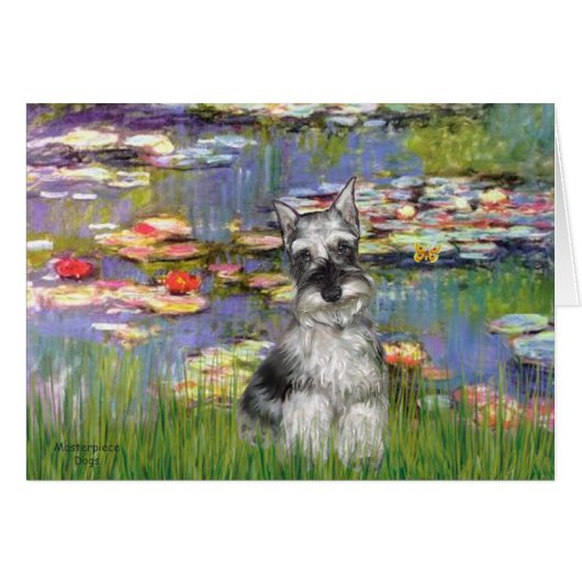 Schnauzer 1 - Lilies 2 Cards (Front Horizontal)