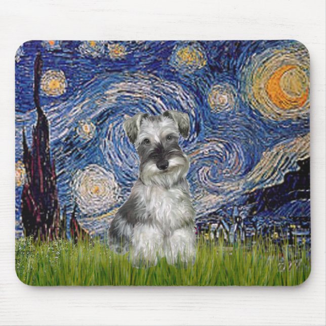 Schnauzer 1N - Starry Night Mouse Pad (Front)