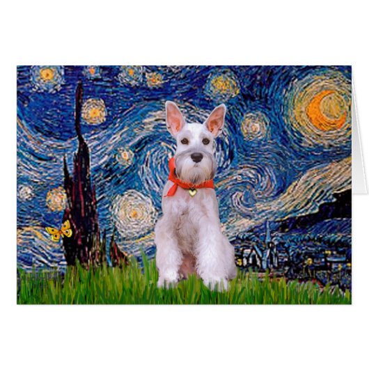 Schnauzer 9 - Starry Night Cards (Front Horizontal)