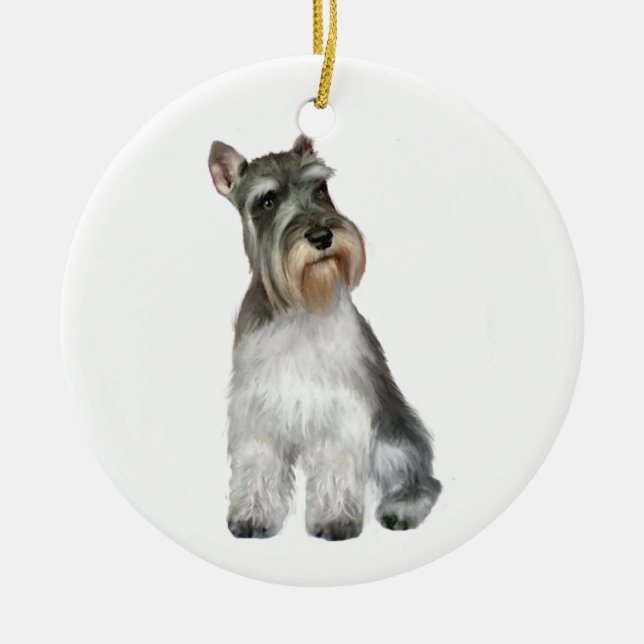 Schnauzer (A11) Ceramic Ornament (Front)
