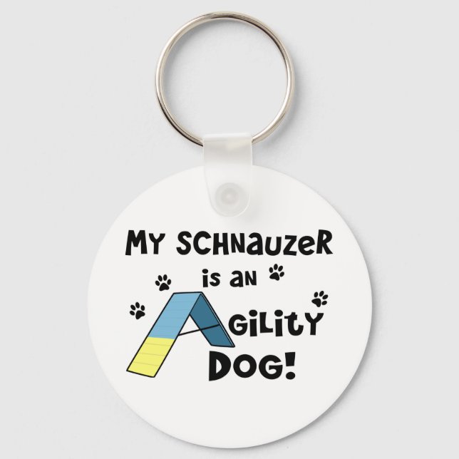 Schnauzer Agility Dog Keychain (Front)
