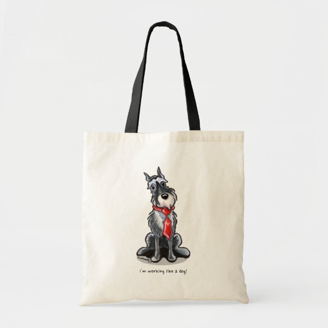Schnauzer All Business Personalized Tote Bag (Front)