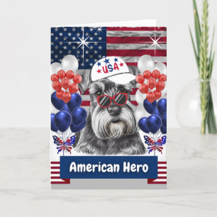 Schnauzer American Hero Greeting Card