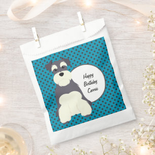 Schnauzer and Polka Dots Customizable Favor Bag