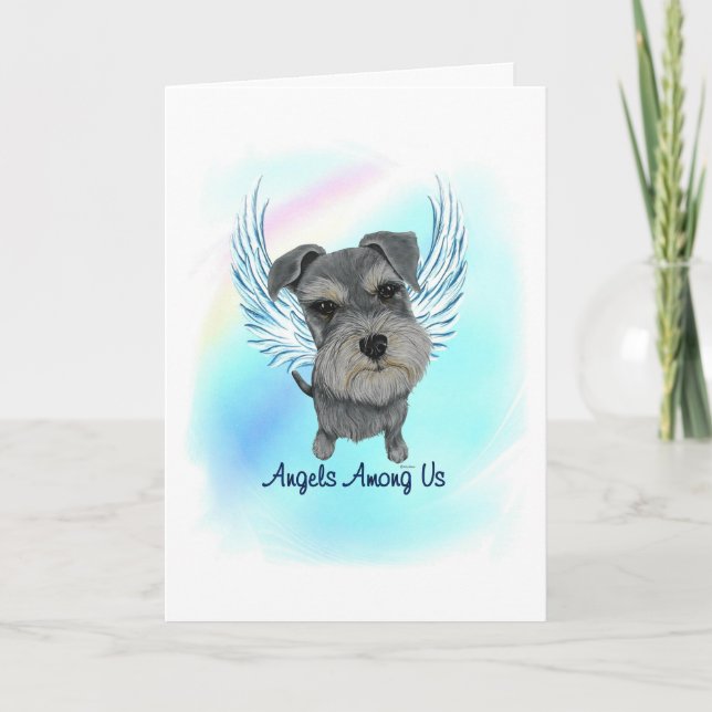 Schnauzer Angel Dog Pet Loss Sympathy Card (Front)
