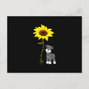 Schnauzer Are My Sunshine Sunflower Schnauzer Mom Announcement Postcard