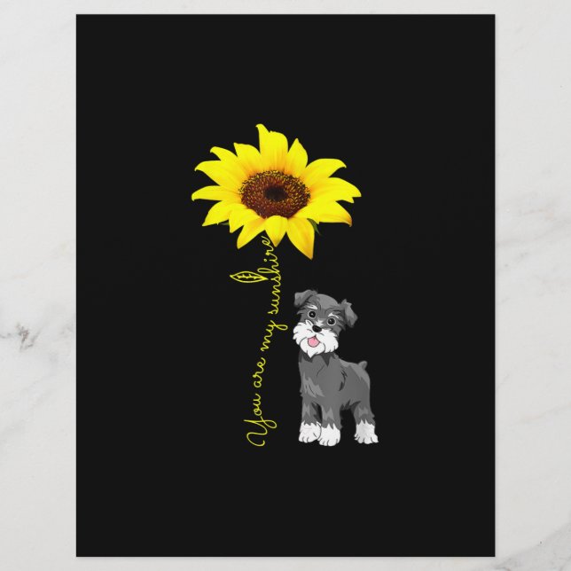 Schnauzer Are My Sunshine Sunflower Schnauzer Mom Letterhead (Front)