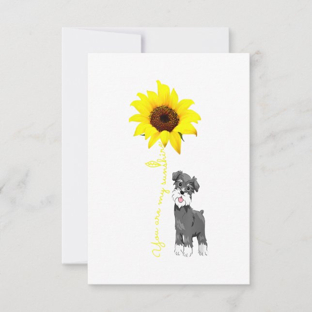 Schnauzer Are My Sunshine Sunflower Schnauzer Mom RSVP Card (Front)