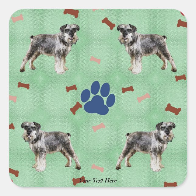 Schnauzer Art Square Sticker (Front)