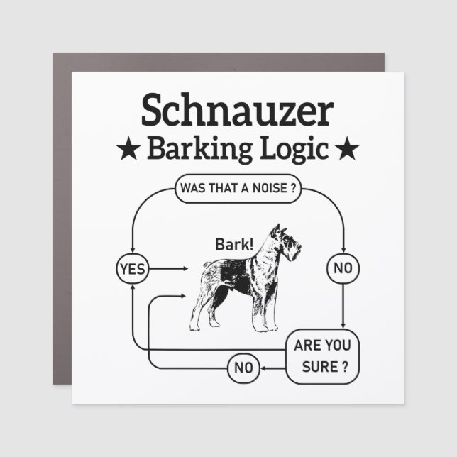 Schnauzer Barking Logic Cool Dog Pet Lover Sarcasm Car Magnet (Front)