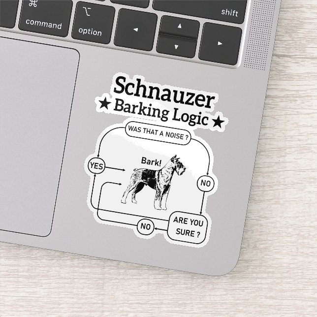 Schnauzer Barking Logic Cool Dog Pet Lover Sarcasm Sticker (Detail)