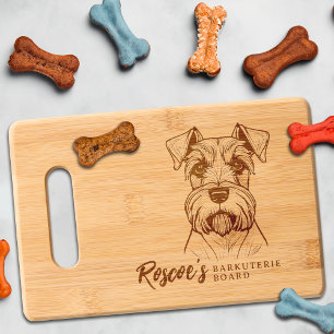 Schnauzer Barkuterie Dog Treat Wood Engraved Cutting Board