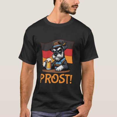 Schnauzer Bavarian German Drinking Beer Oktoberfes T-Shirt