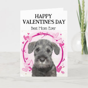 Schnauzer Best Mom Custom Valentines Day Holiday Card