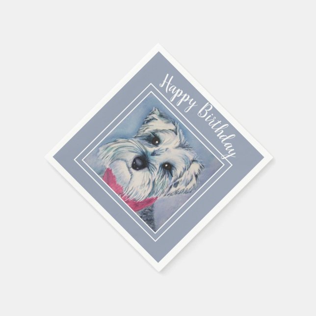 Schnauzer Birthday Napkins (Corner)