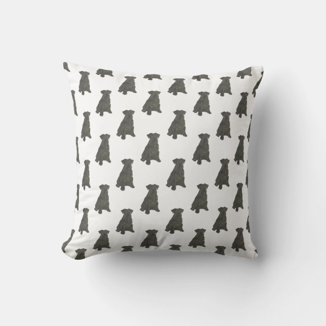 Schnauzer (Black) Throw Pillow (Front)