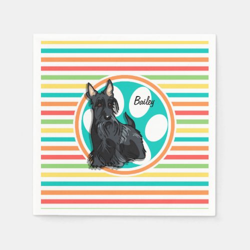 Schnauzer Bright Rainbow Stripes Napkins