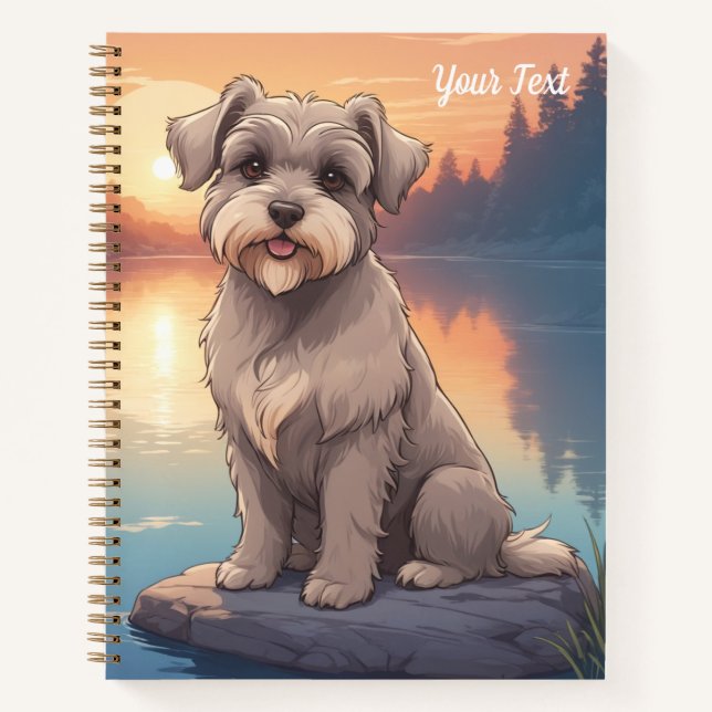 Schnauzer by Lake Notebook (Front)