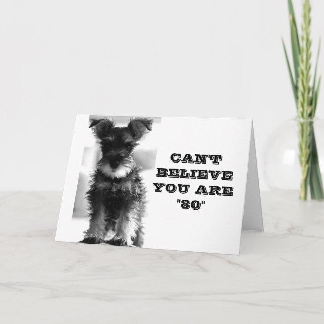 SCHNAUZER CAN'T BELIVE YOU ARE *80* BIRTHDAY CARD (Front)