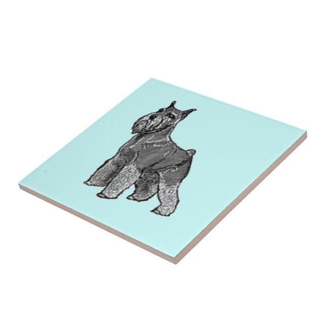 Schnauzer Ceramic Tile (Side)