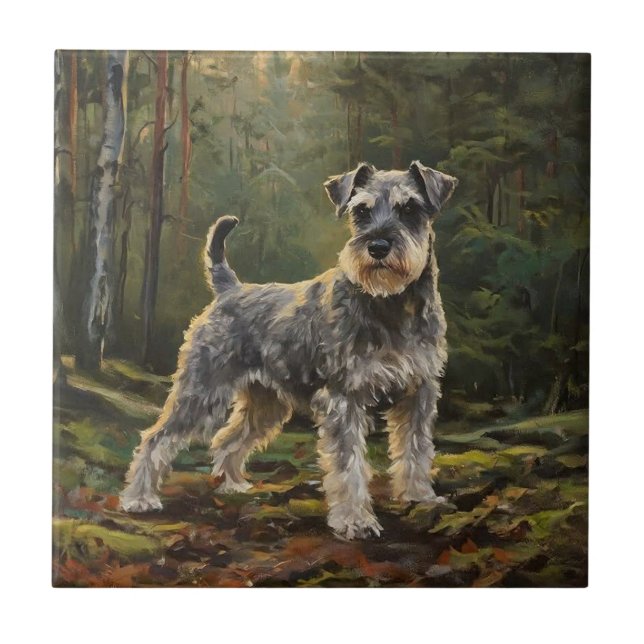 Schnauzer  ceramic tile (Front)