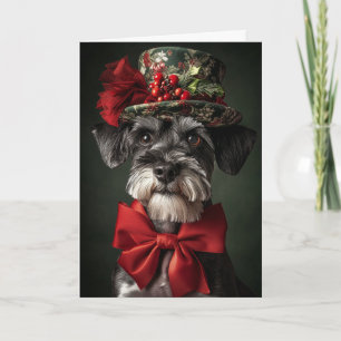 Schnauzer Christmas Card Elegant Victorian Dog