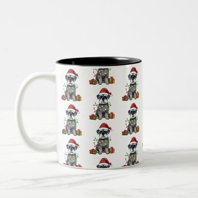 Schnauzer Christmas Coffee Cup Mug (Left)