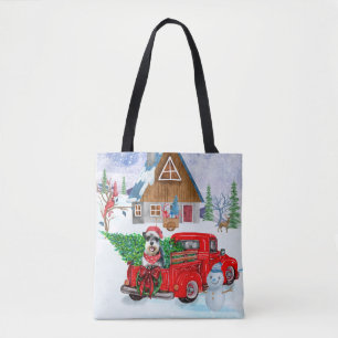 Schnauzer Christmas Delivery Truck Snow Tote Bag