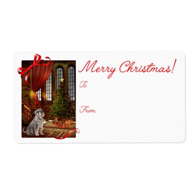 Schnauzer Christmas Gift Labels (Front)
