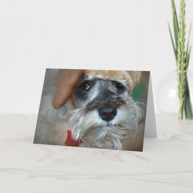 Schnauzer Christmas Holiday Card (Front)