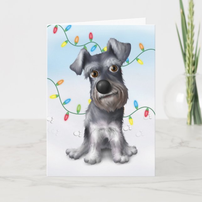 Schnauzer Christmas Holiday Card (Front)