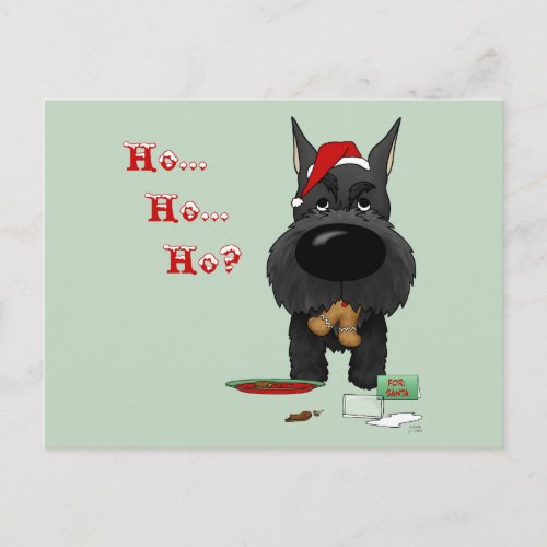 Schnauzer Christmas Holiday Postcard